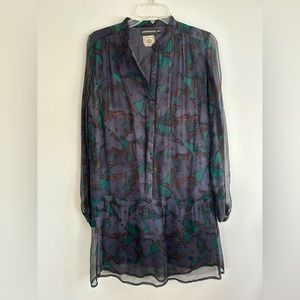 Antik Batik navy blue dress sheer size 38 / S